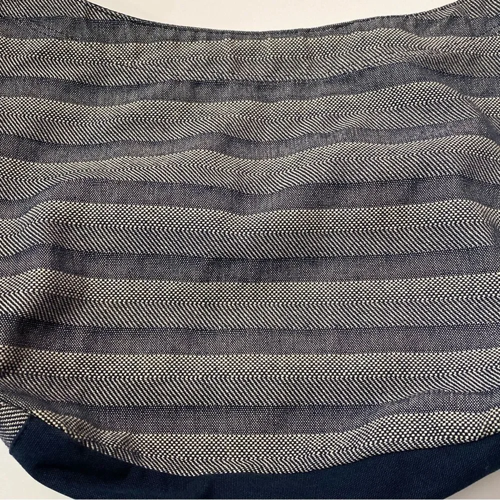 Women's Thirty-One Retro Metro Navy Striped Hobo Cross Body Bag